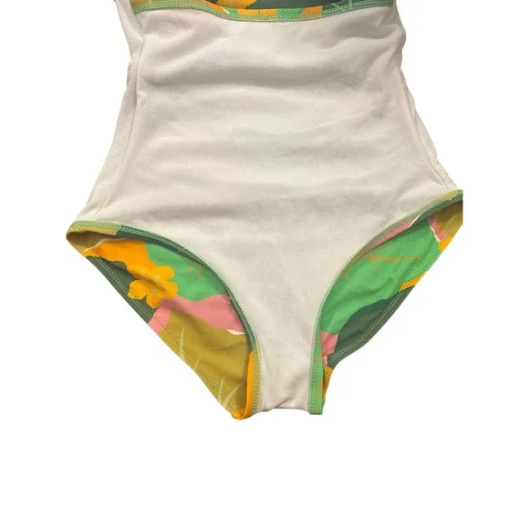 Kate Spade Cucumber‎ Floral Print Tie Bandeau One Piece Halter Strap Swimsuit XS - Picture 7 of 13